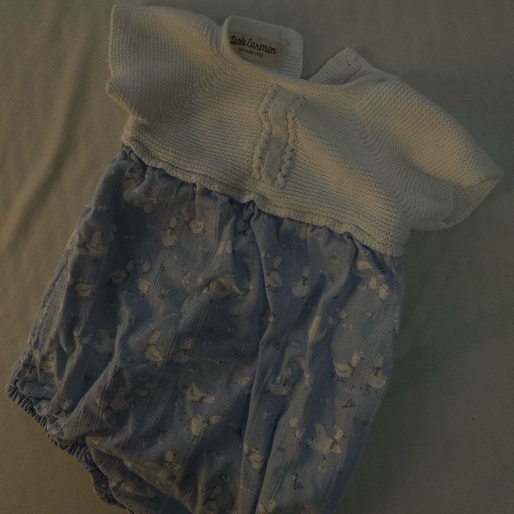 Cozy Blue and White Kids Diaper Cover Doña Carmen spanish clothes